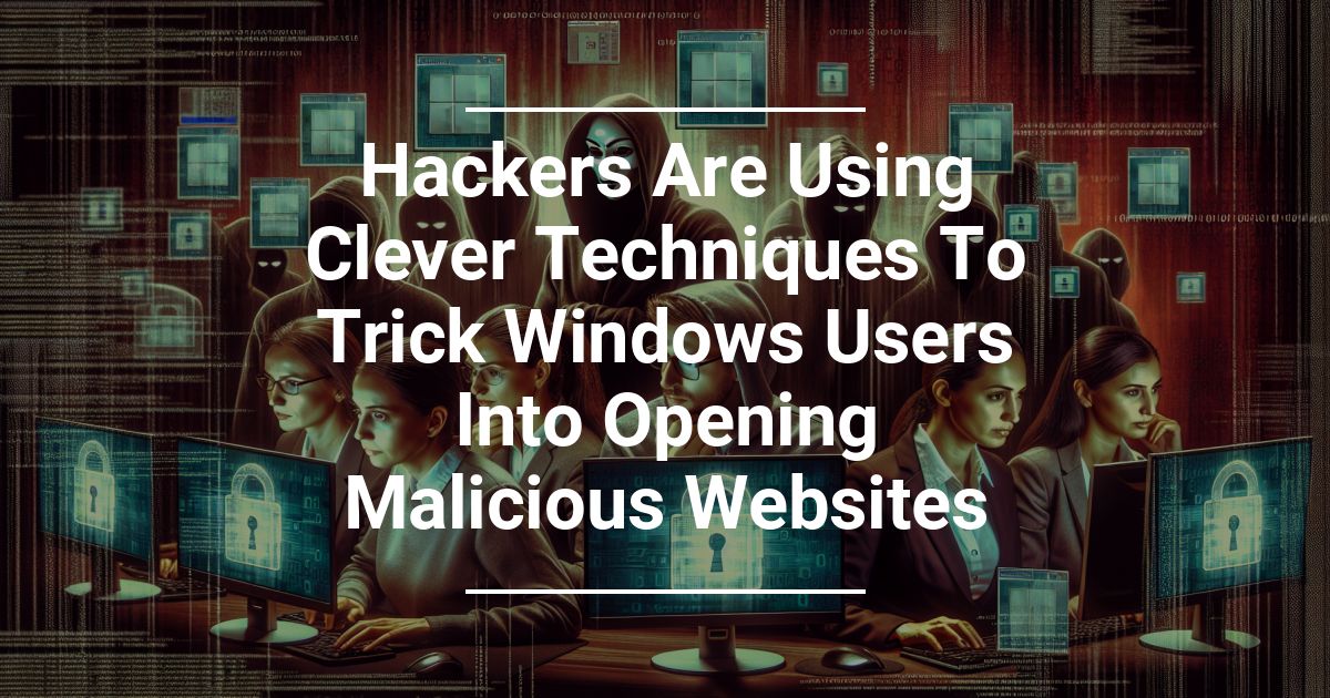 Hackers Are Using Clever Techniques To Trick Windows Users Into Opening Malicious Websites
